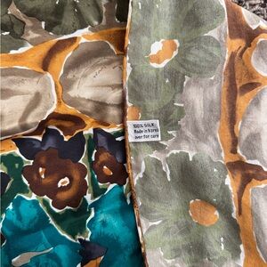 Vintage 100% silk Made in Korea Floral Scarf Watercolor Big Flower Print